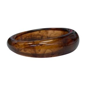 NWOT Brown Acrylic Swirl Bangle Bracelet